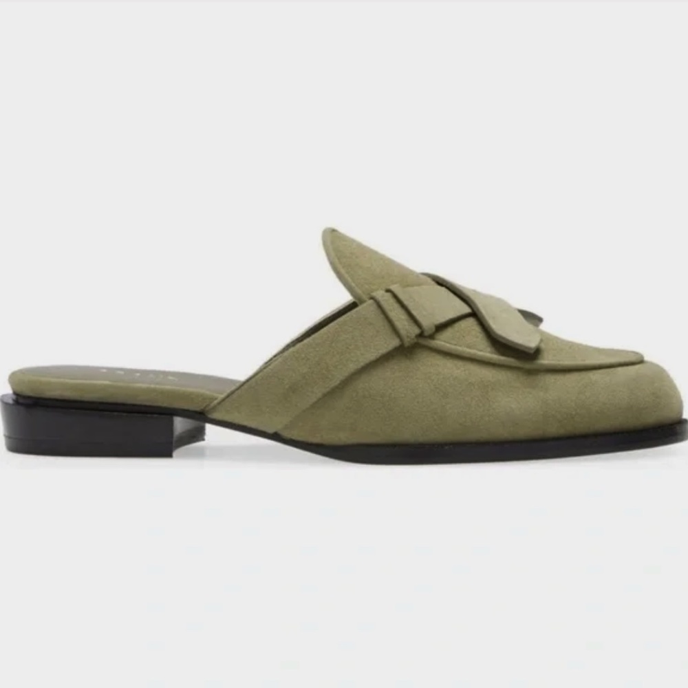 Frame Le Willoughby Olive Green Suede Mules Size 39 (8.5-9)